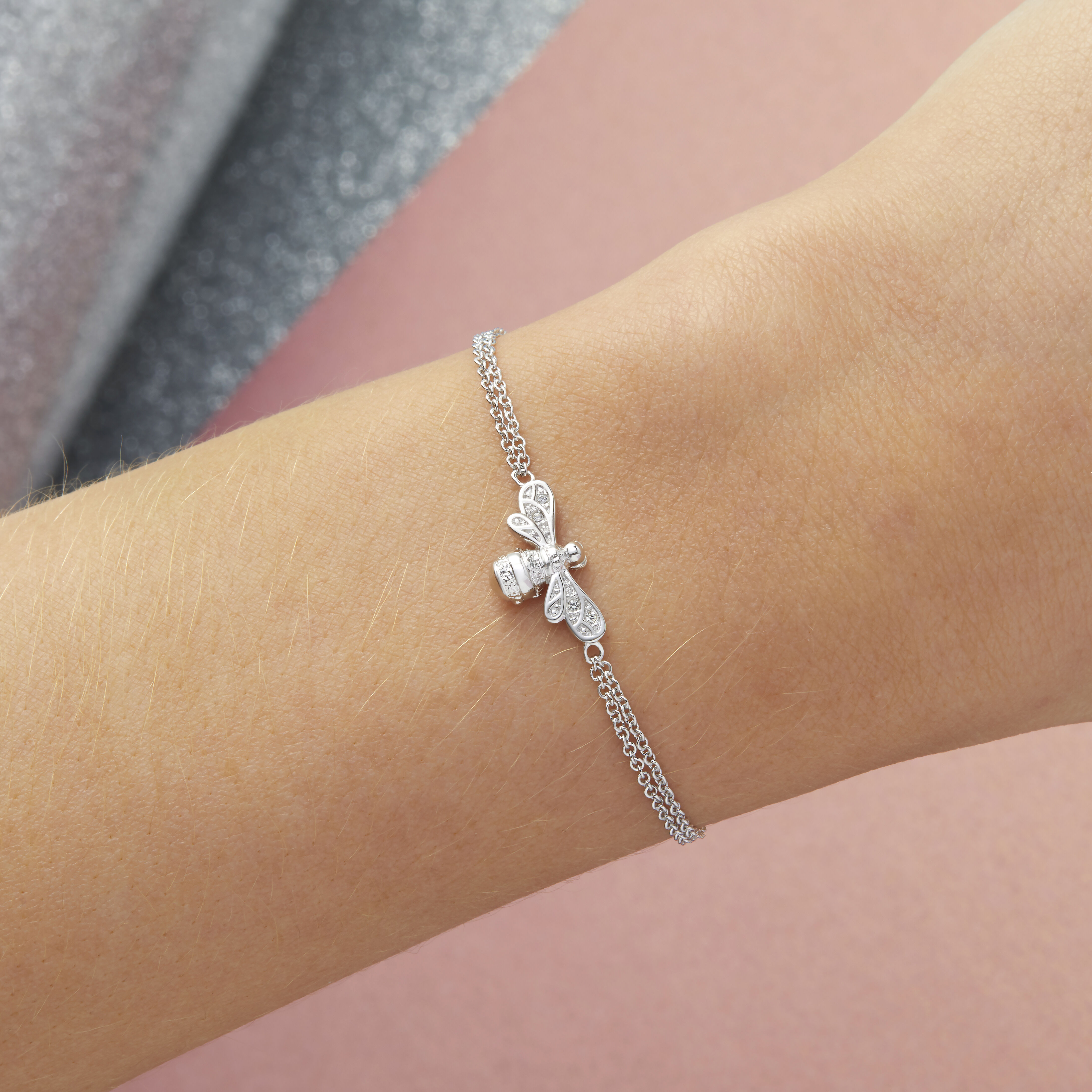 Olivia burton bee bracelet silver clearance