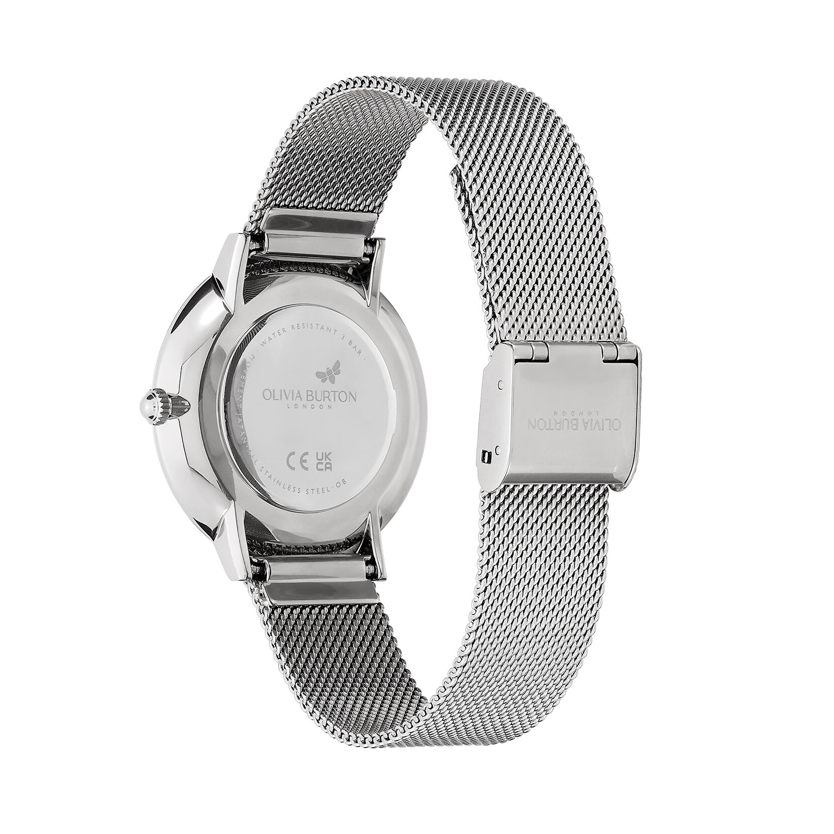 Olivia burton watercolour florals silver mesh store