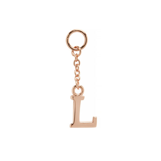 L Alphabet Huggie Charm Rose Gold