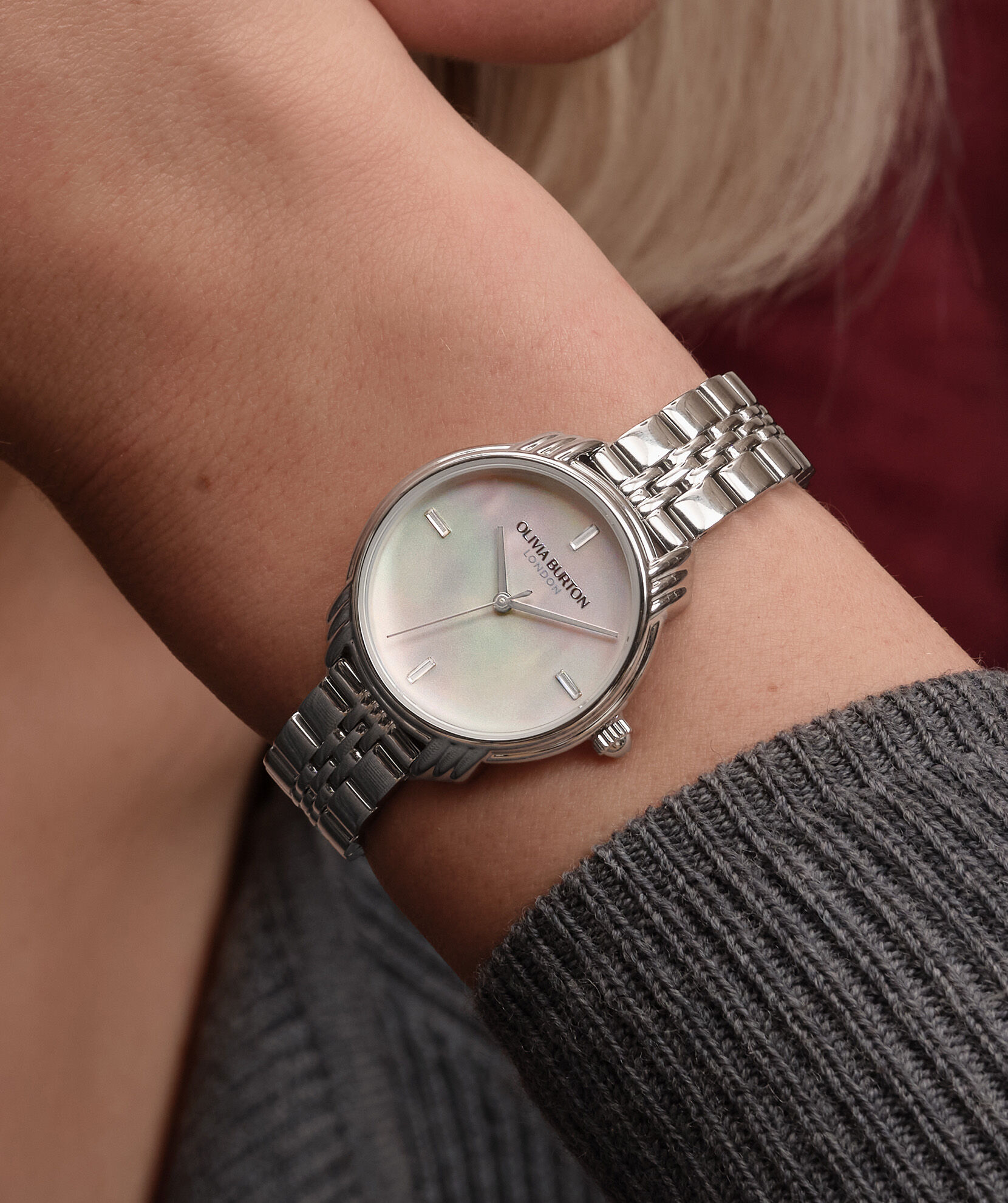 Classic 30mm Art Deco 2.0 Ivory & Silver Bracelet Watch | Olivia