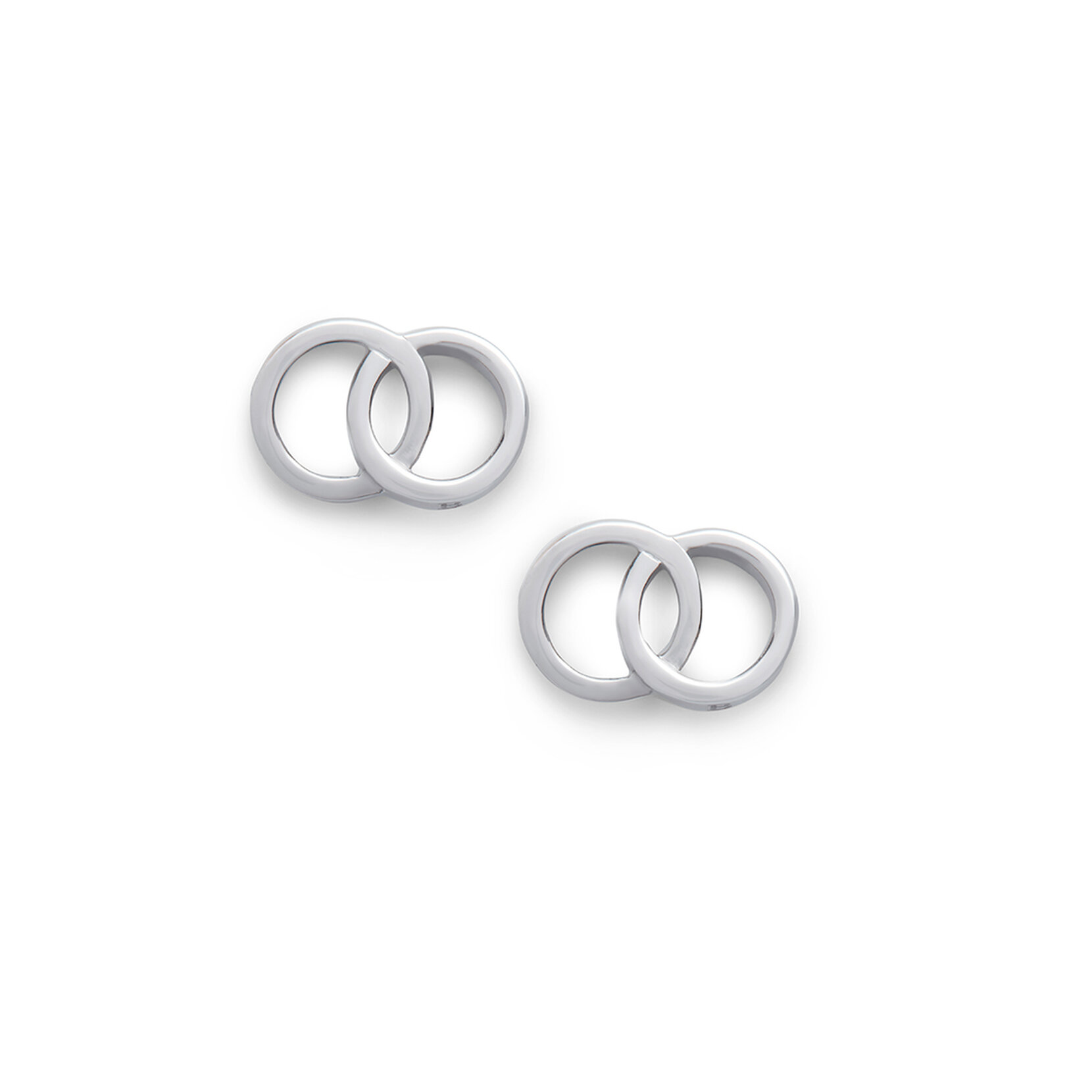 Silver Interlink Stud Earrings