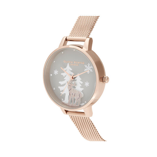 Winter Wonderland Pale Rose Gold Mesh