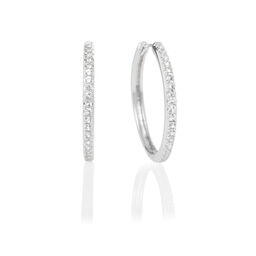 Hoop Earrings with White Topaz