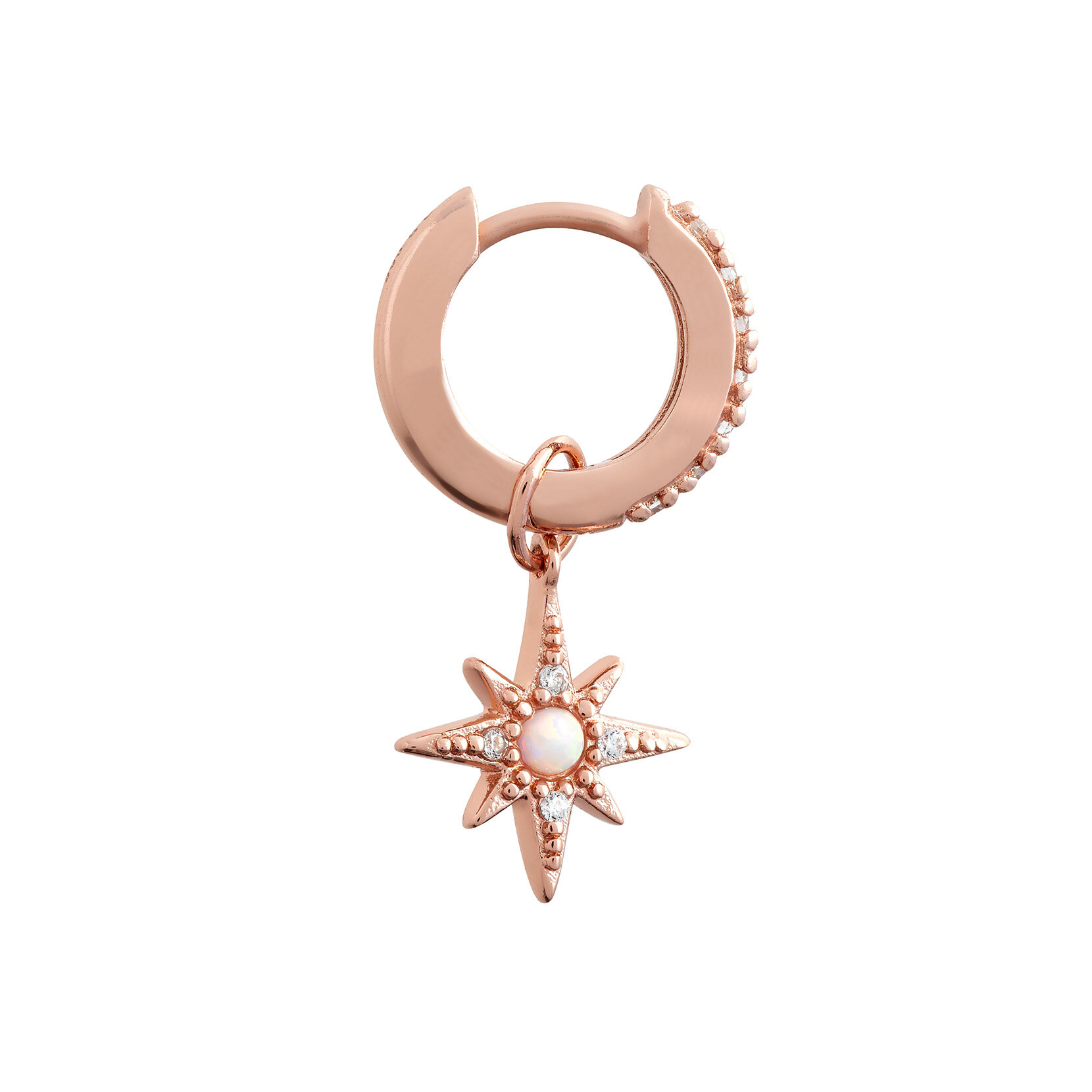 Rose Gold North Star Huggie Hoops
