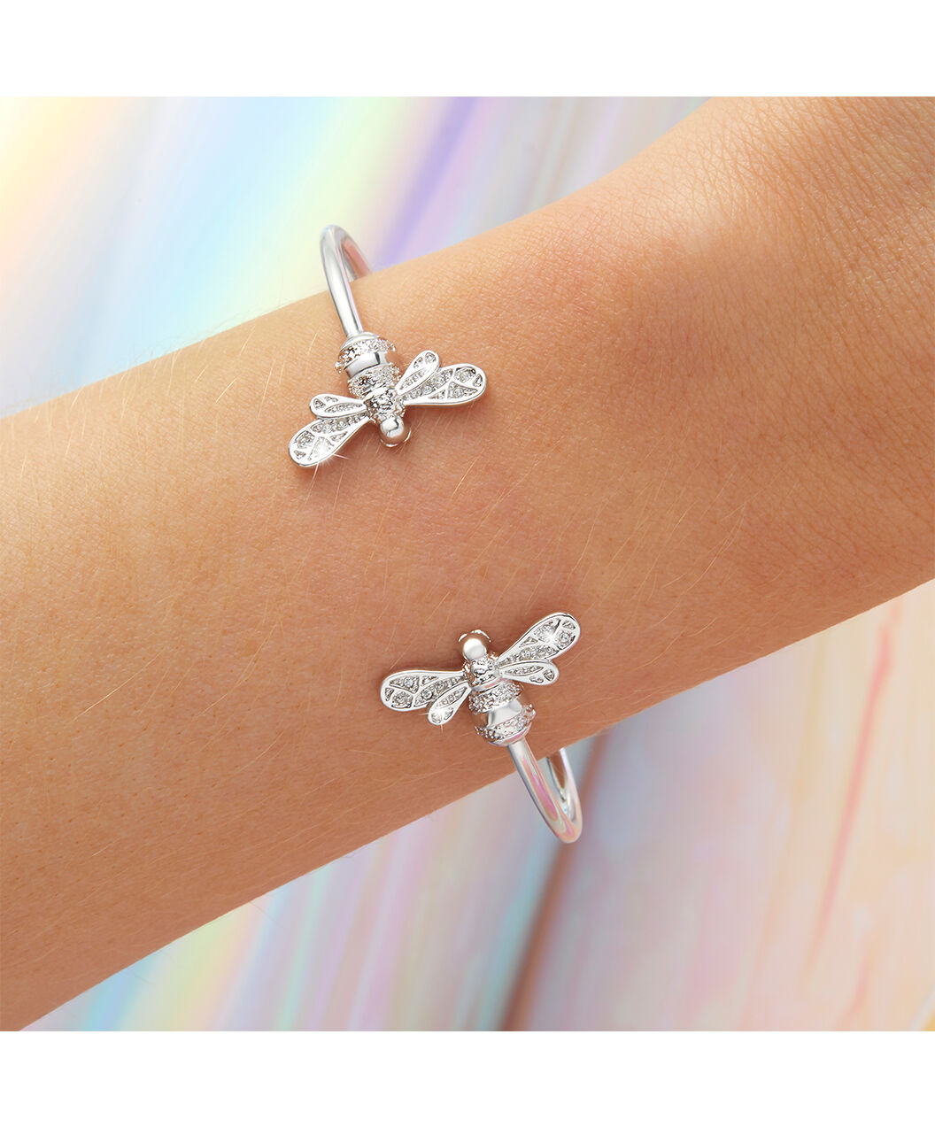 Sparkle Bee Silver Bee Bangle Olivia Burton London