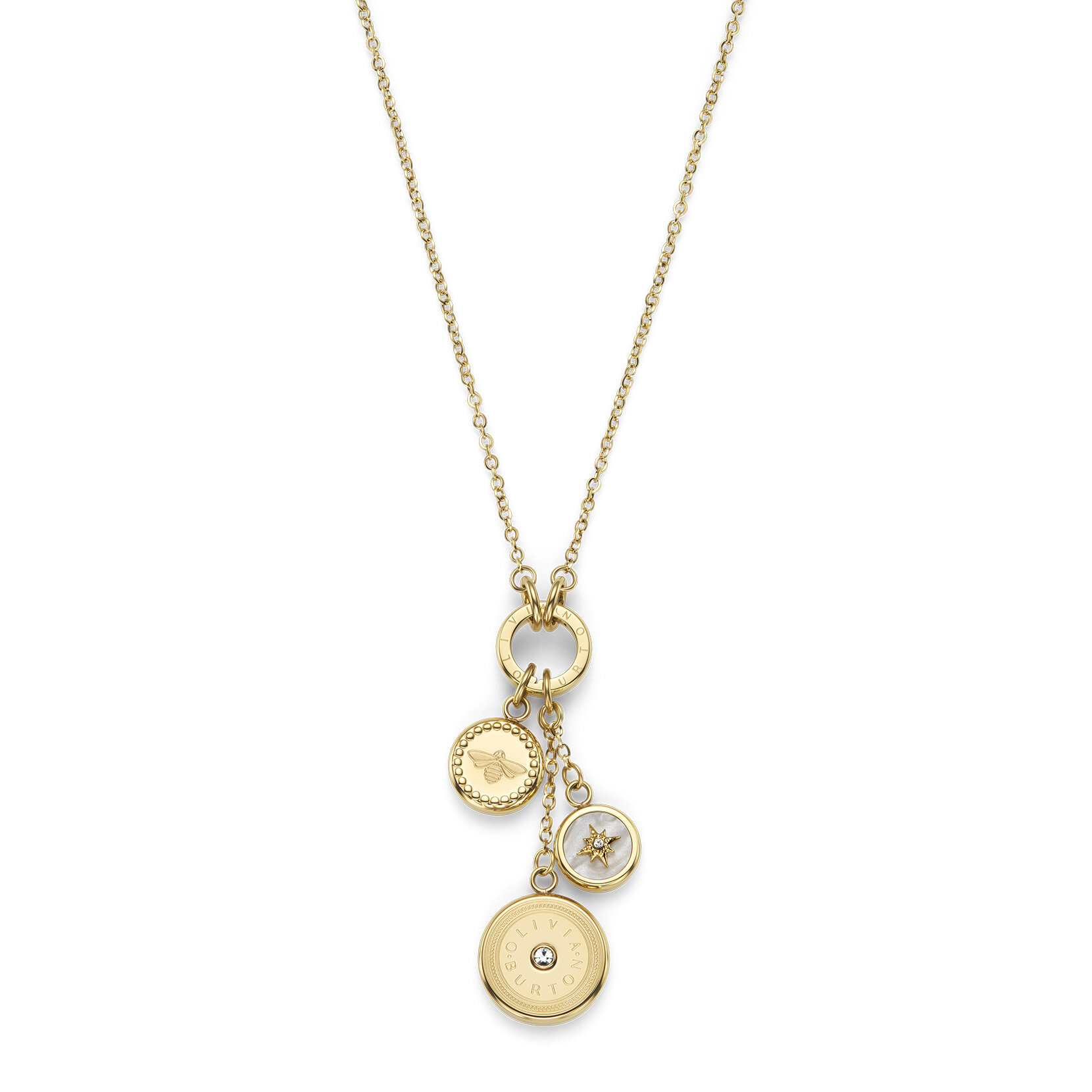 Bee and North Star Gold Plated Charm Necklace