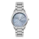 Classic 34mm Glowful Sky Blue & Silver Bracelet Watch  display picture 1