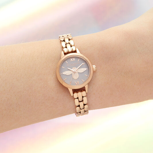 3D Bee, Blush Dial & Rose Gold Bracelet
