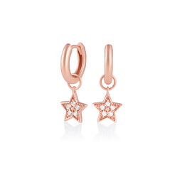 Celestial Star Charm Huggies Rose Gold