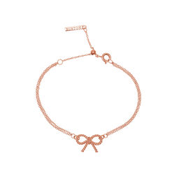  Vintage Bow Chain Bracelet Rose Gold 
