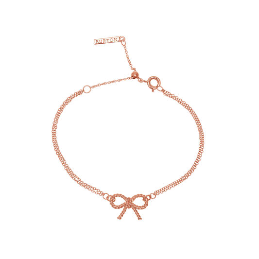 Vintage Bow Chain Bracelet Rose Gold