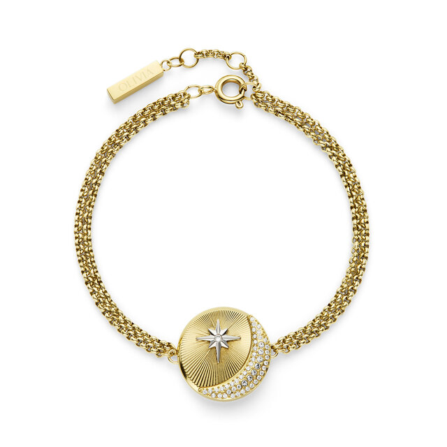 Celestial Star and Moon Gold Plated Bracelet