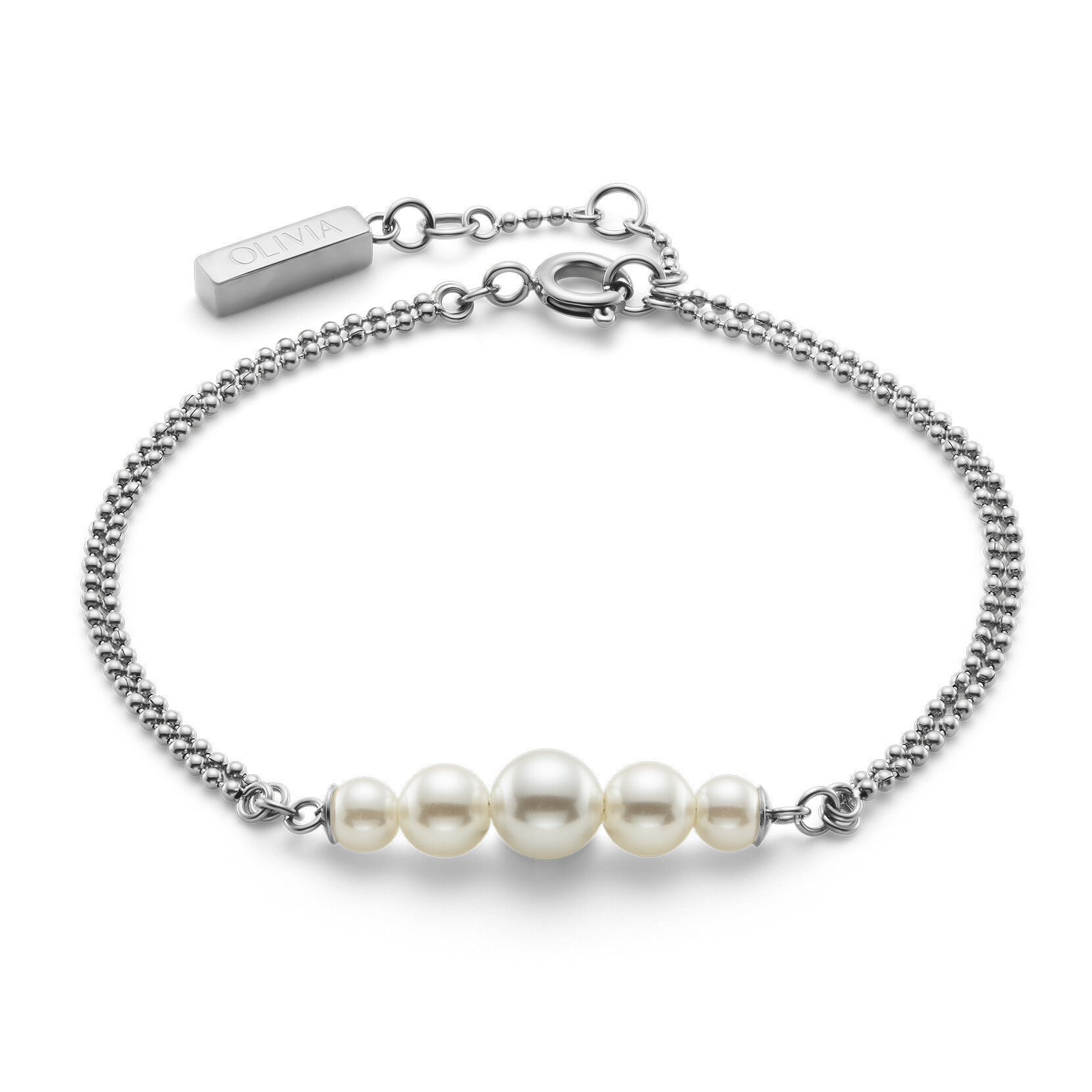 Pearls & Beads Silver Tone Bracelet