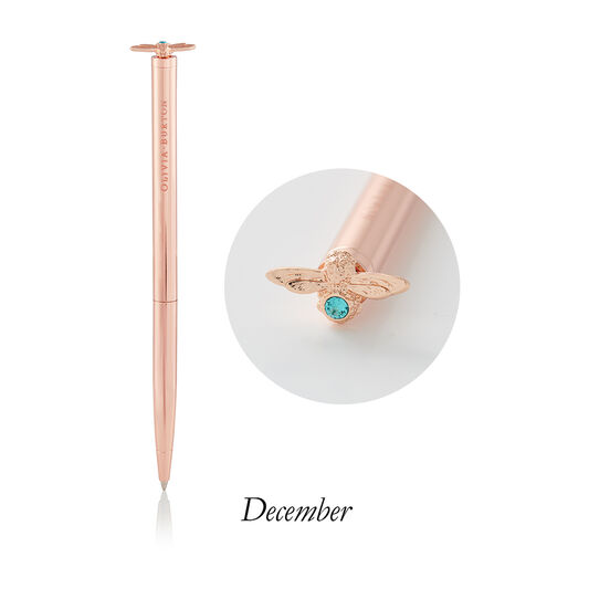 Celebration Bee Pen&nbsp;Light Turquoise Crystal & Rose Gold Dec