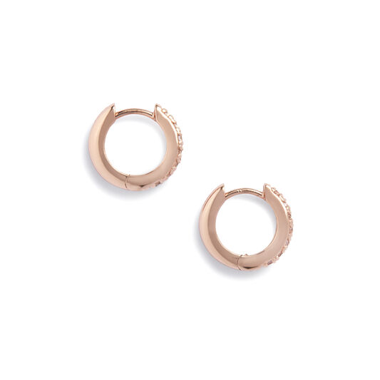 Huggie Hoop Earrings with White Topaz