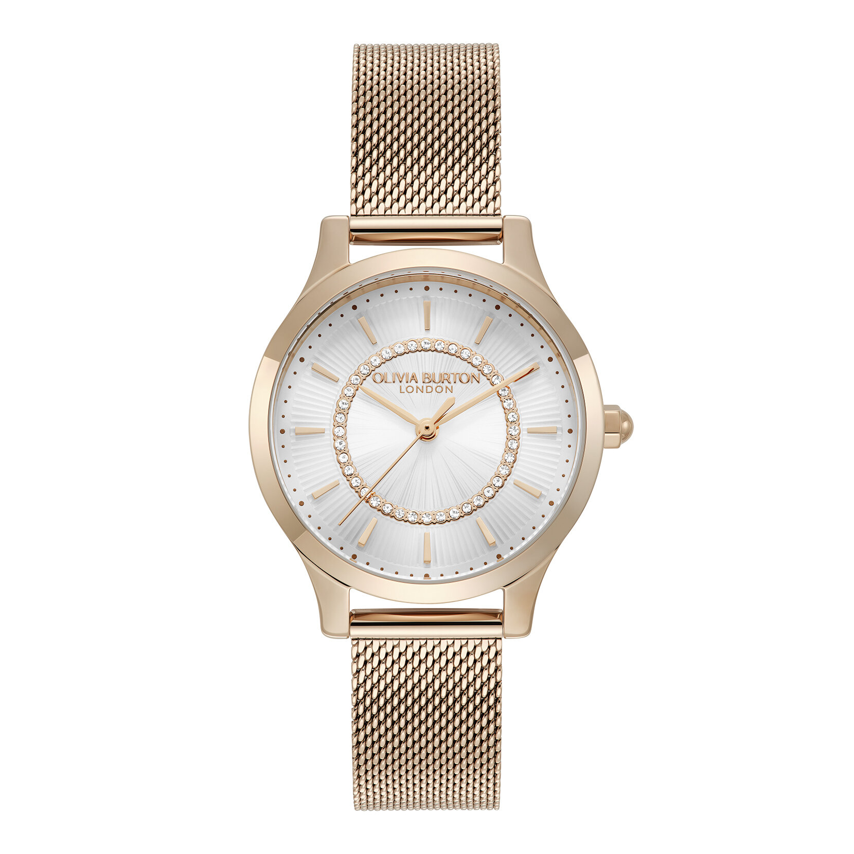 30mm Wonderlust White & Rose Gold Mesh Watch