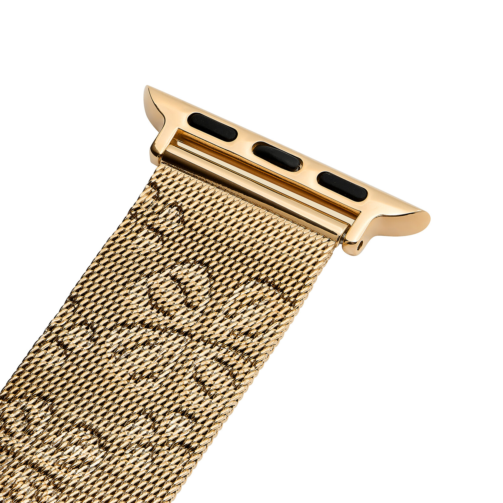 Gold with Floral Debossed Detail Mesh Strap