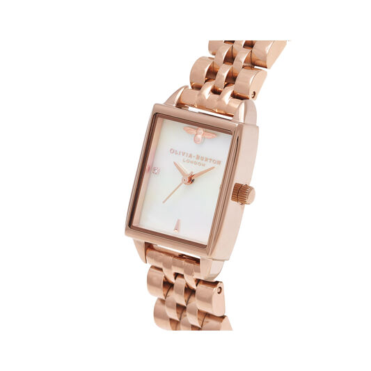 Bee Hive White Mother of Pearl & Rose Gold