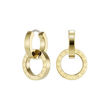 Honeycomb Toggle Gold Plated Hoop Earrings