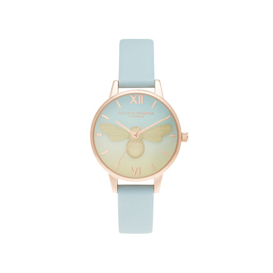 Lucky Bee Boiled Sweet Midi Turquoise & Rose Gold Watch