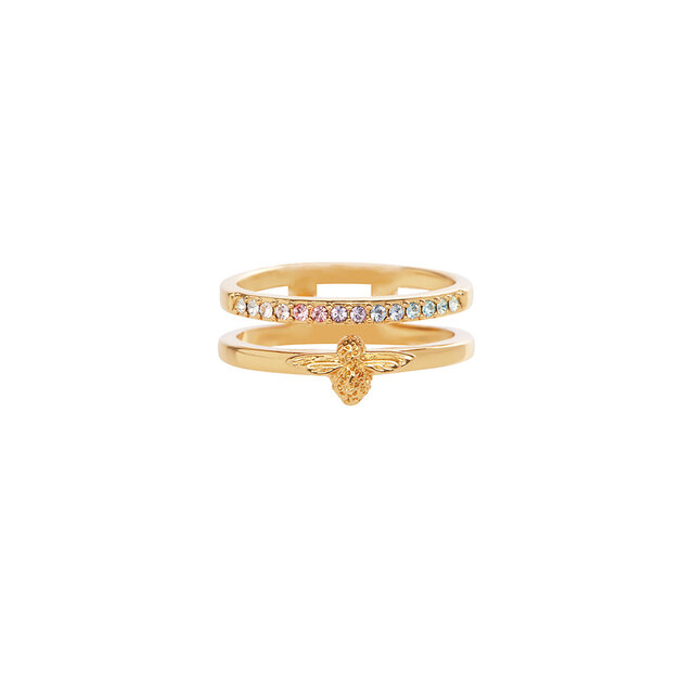 Rainbow Bee Ring Gold (L)