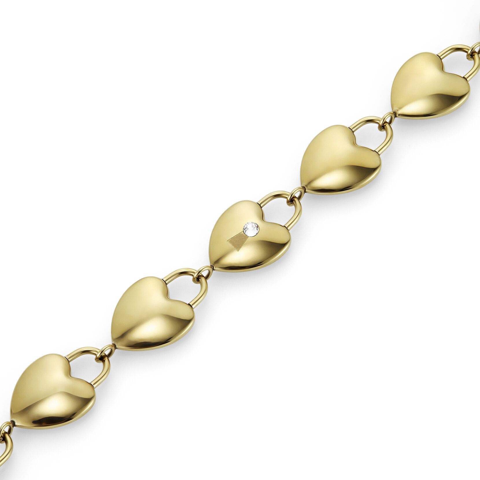 Locked Heart Gold Plated Bracelet