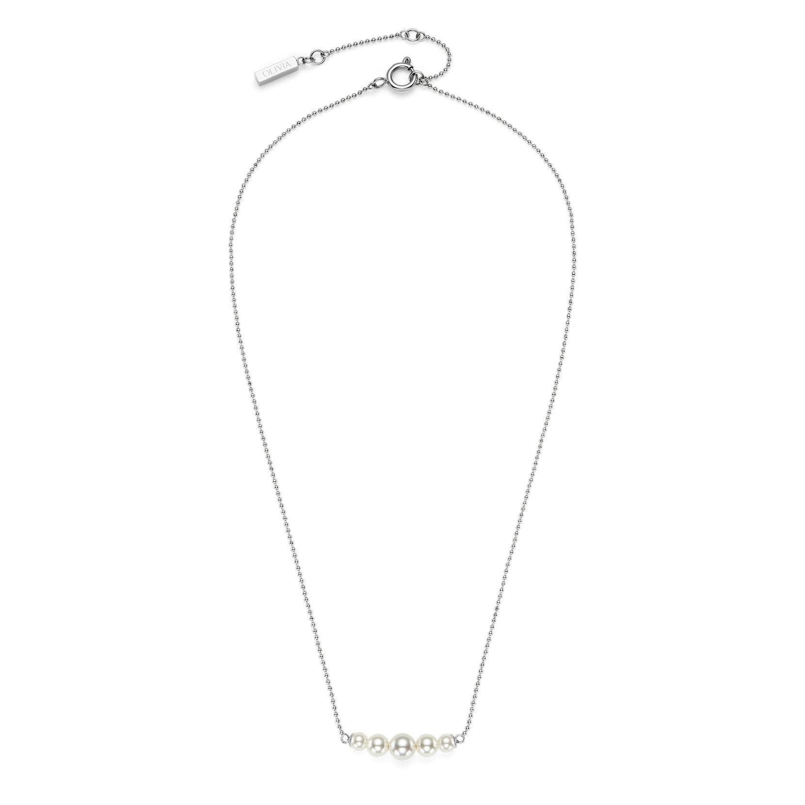 Pearls & Beads Silver Tone Necklace