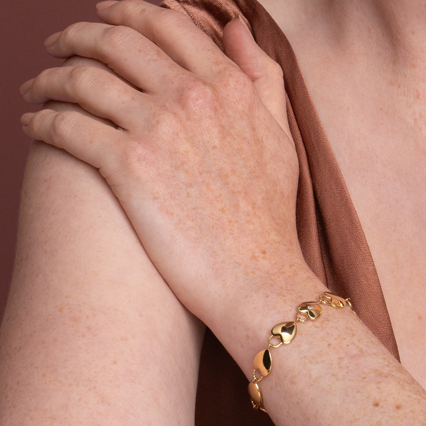 Locked Heart Gold Plated Bracelet