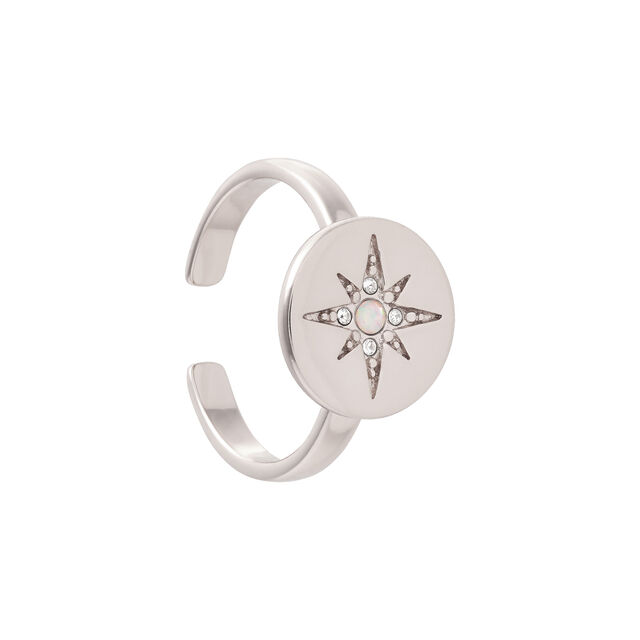 North Star Disc Opal & Silver Ring