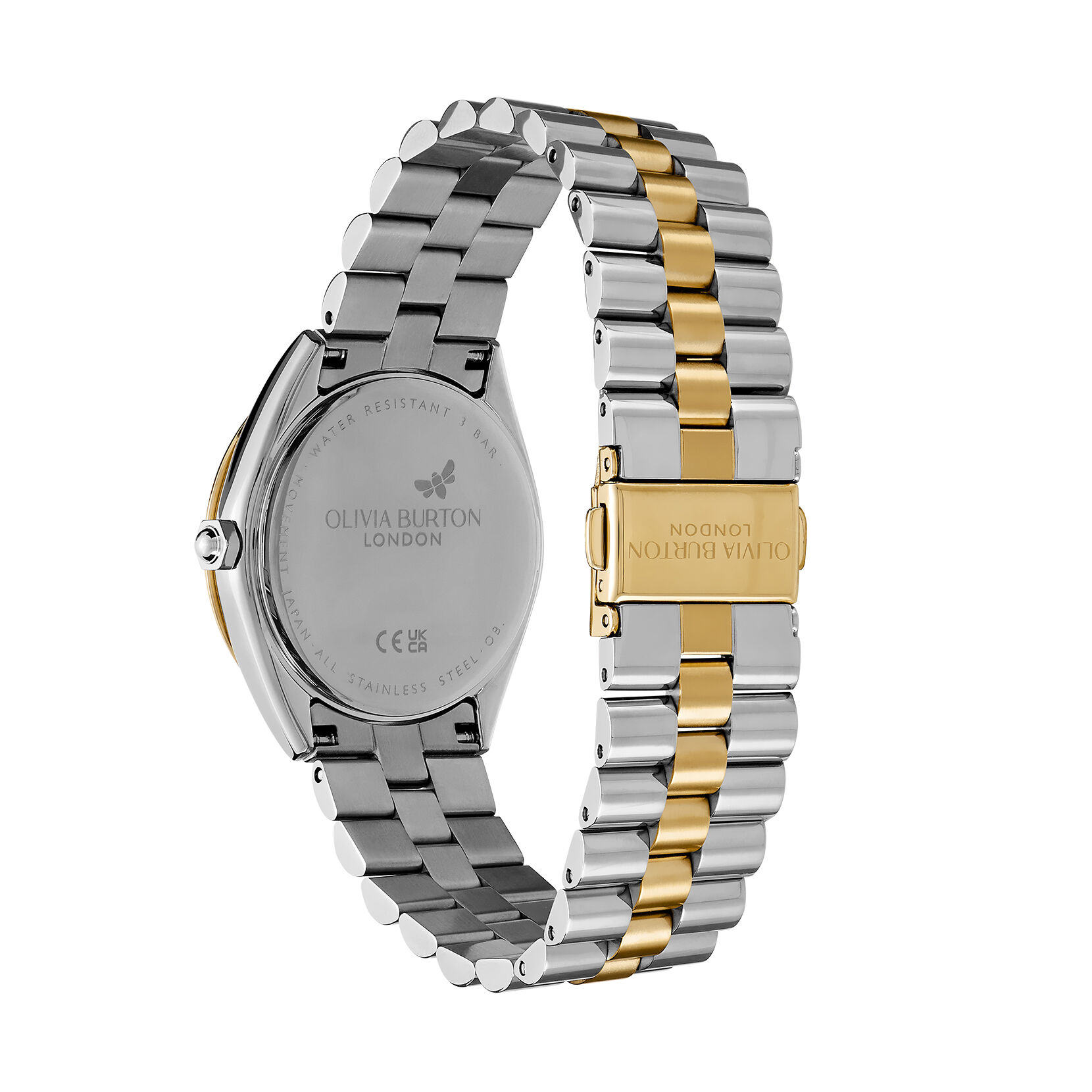 34mm Bejewelled Forest Green Two Tone Bracelet Watch