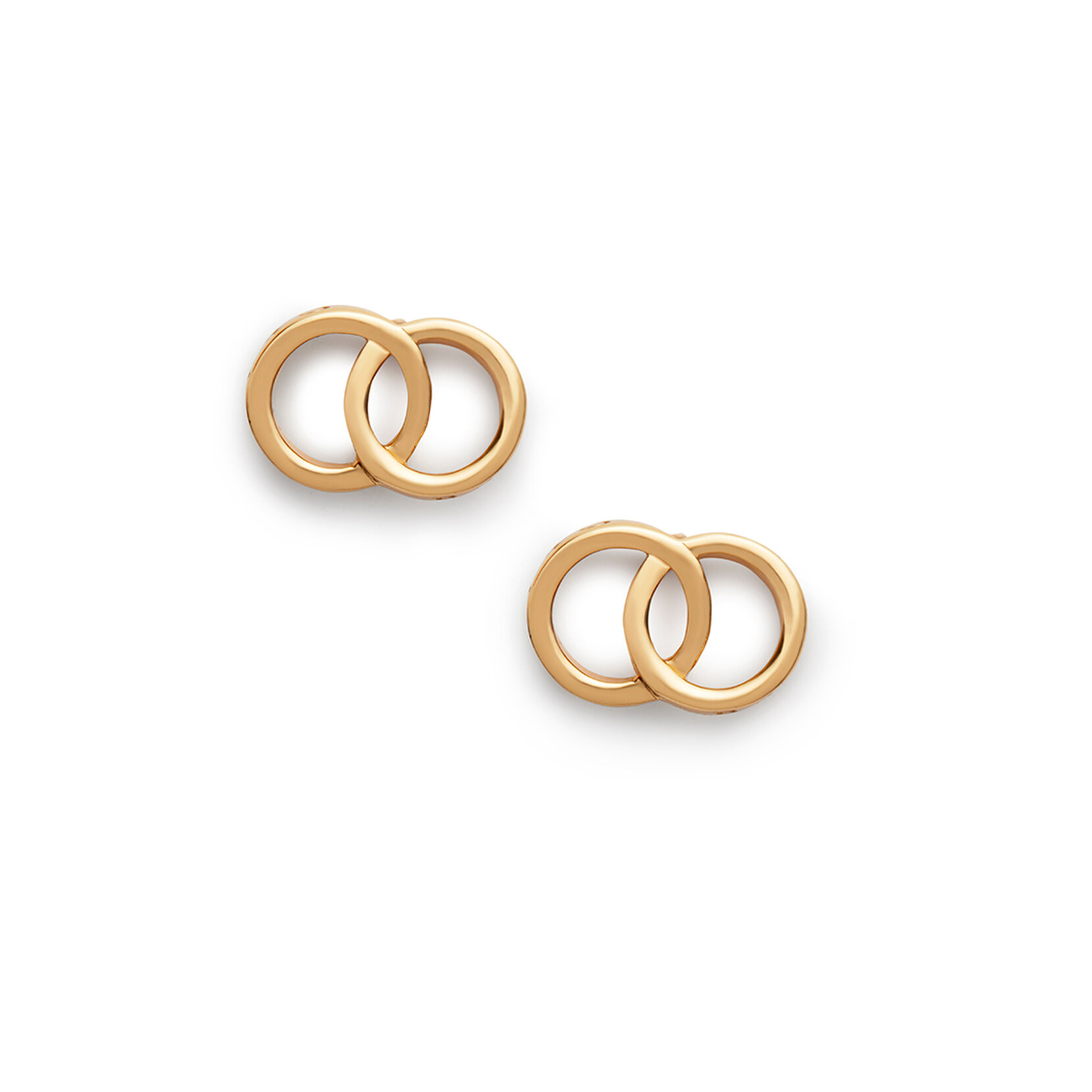 Gold Interlink Stud Earrings