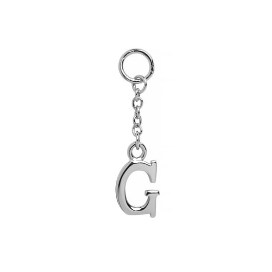 G Alphabet Huggie Charm Silver