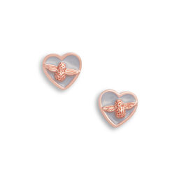 Love Bug Studs Grey & Rose Gold