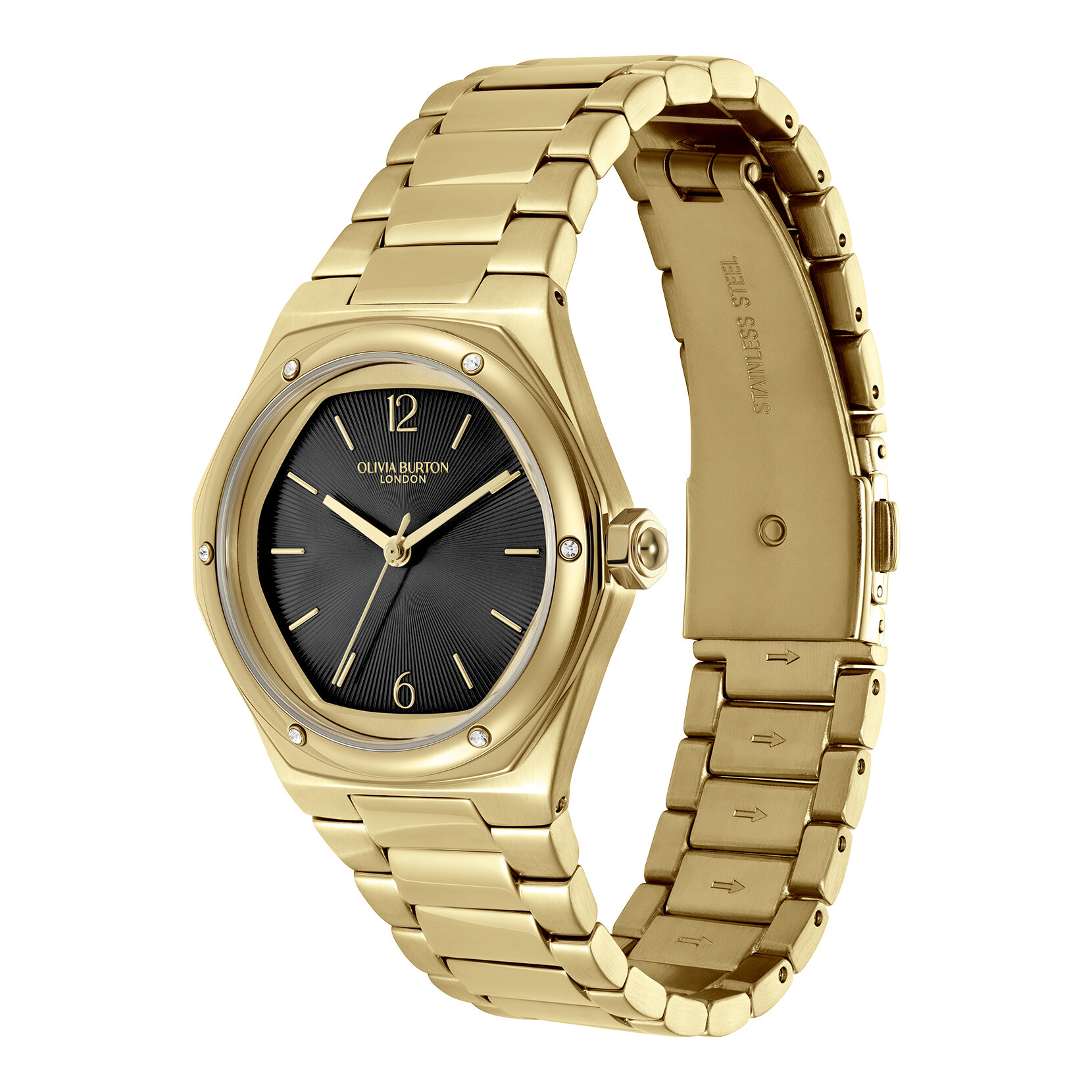 33mm Hexa Black & Gold Bracelet Watch
