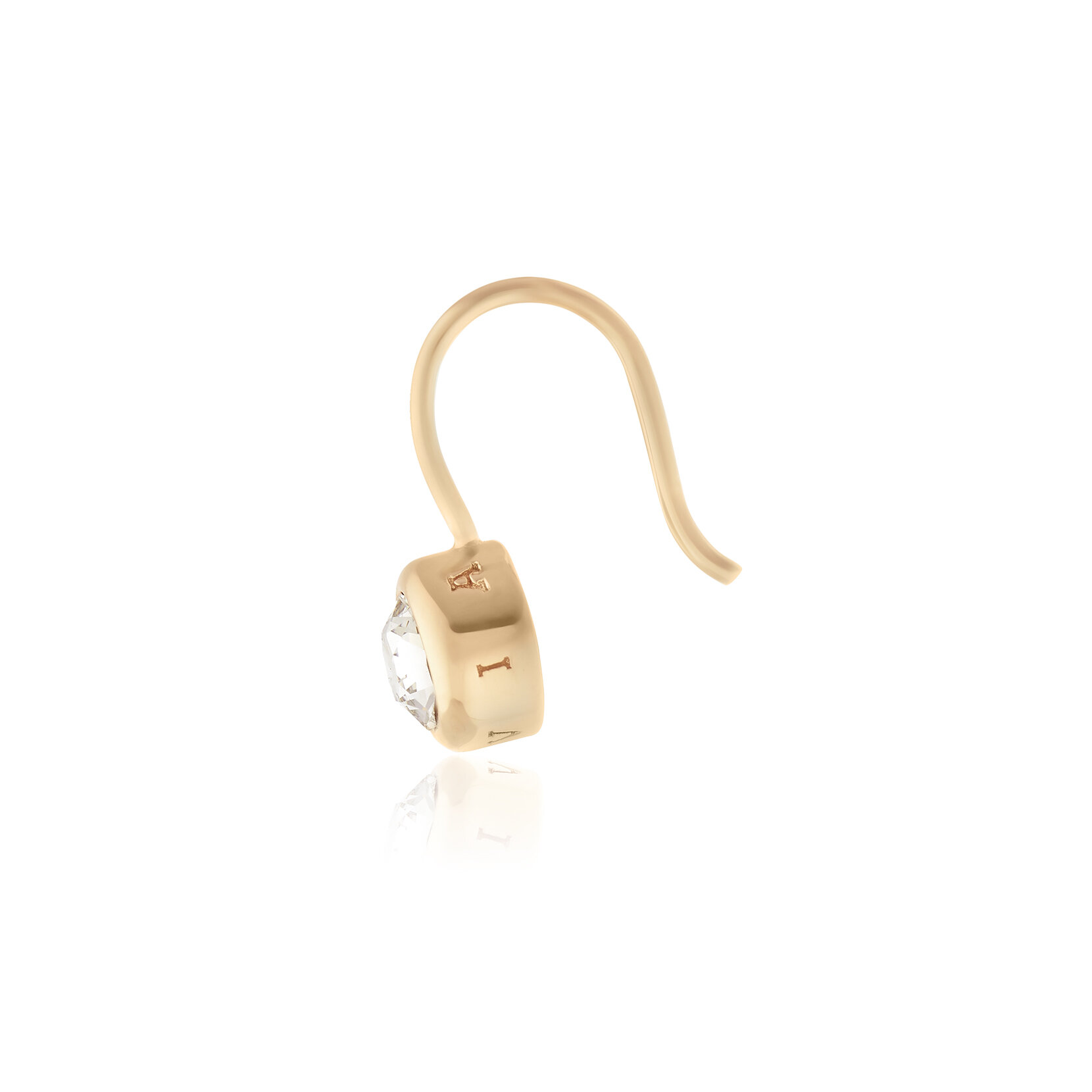 Gold Bezel Drop Earrings