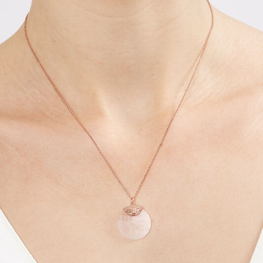 Semi Precious Necklace Rose Gold & Rose Quartz