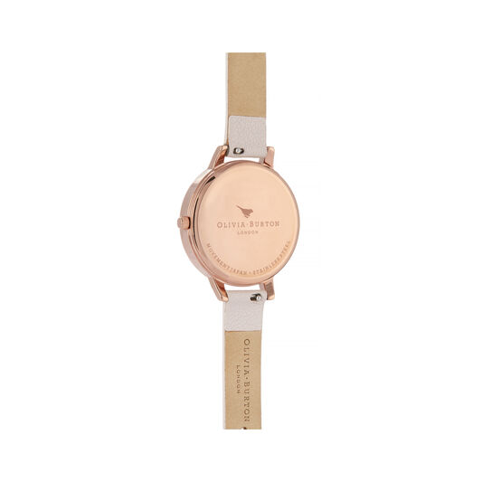 Watercolor Florals Demi Dial Watch with Nude Mother-Of-Pearl