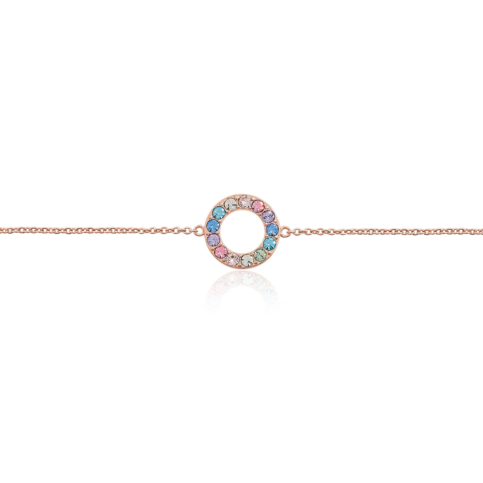 Rose Gold Rainbow Halo Bracelet