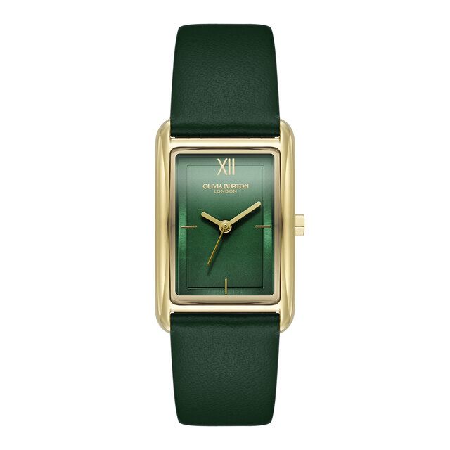 23mm Grove Gold & Forest Green Leather Strap Watch