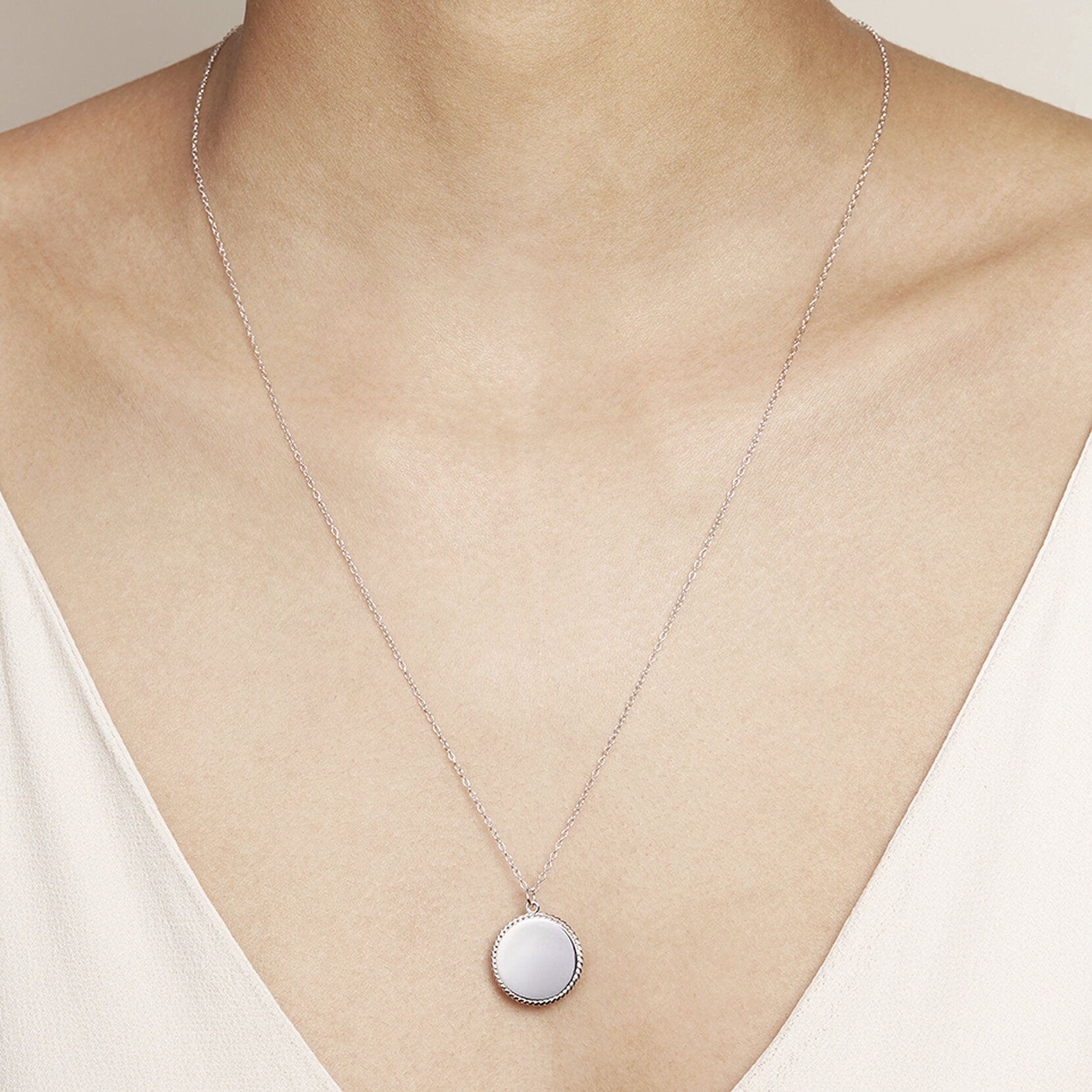 Silver Disc Necklace