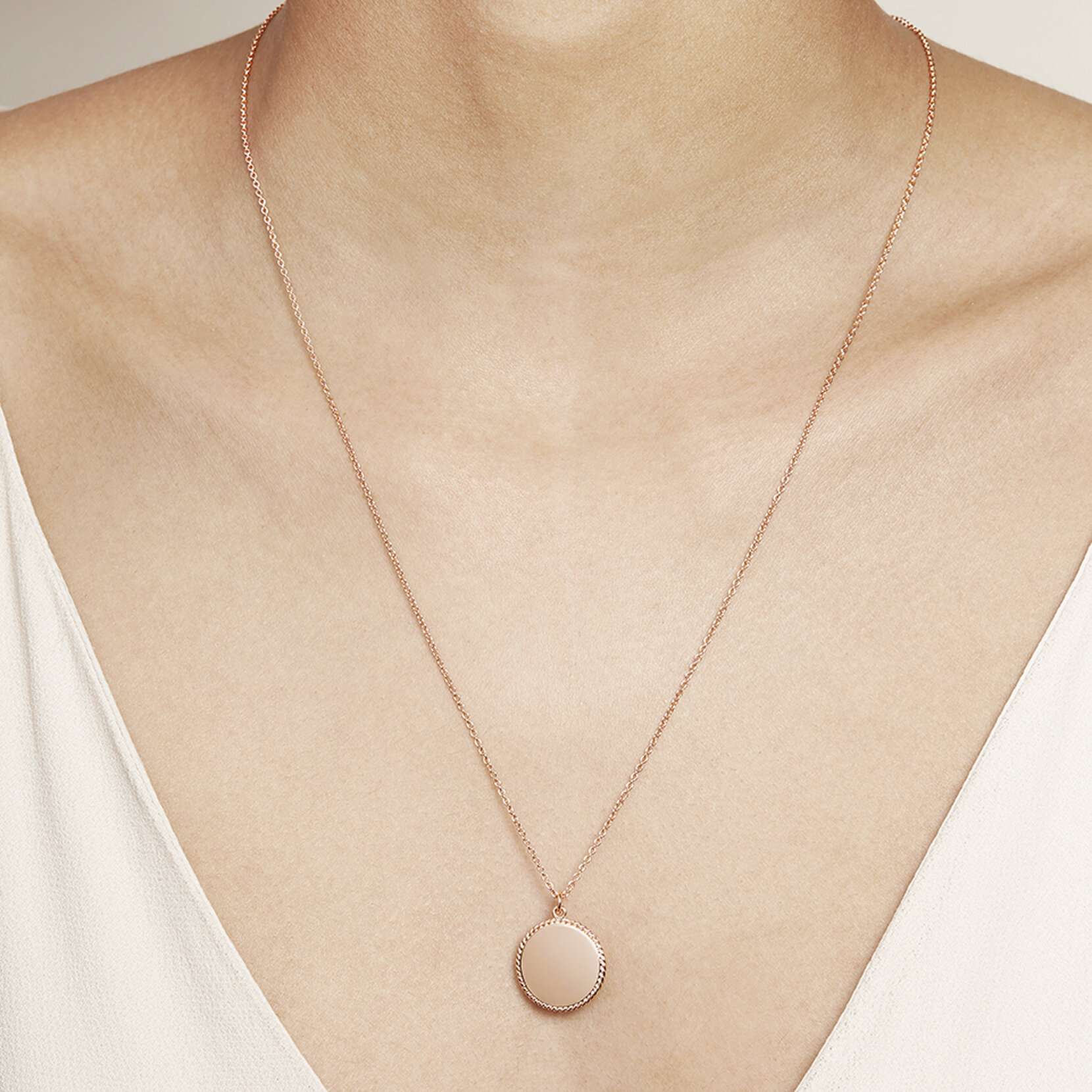 Rose Gold Disc Necklace