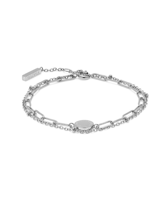 Elton Bright Silver  Cuff Bracelet in Berry Illusion main image 1