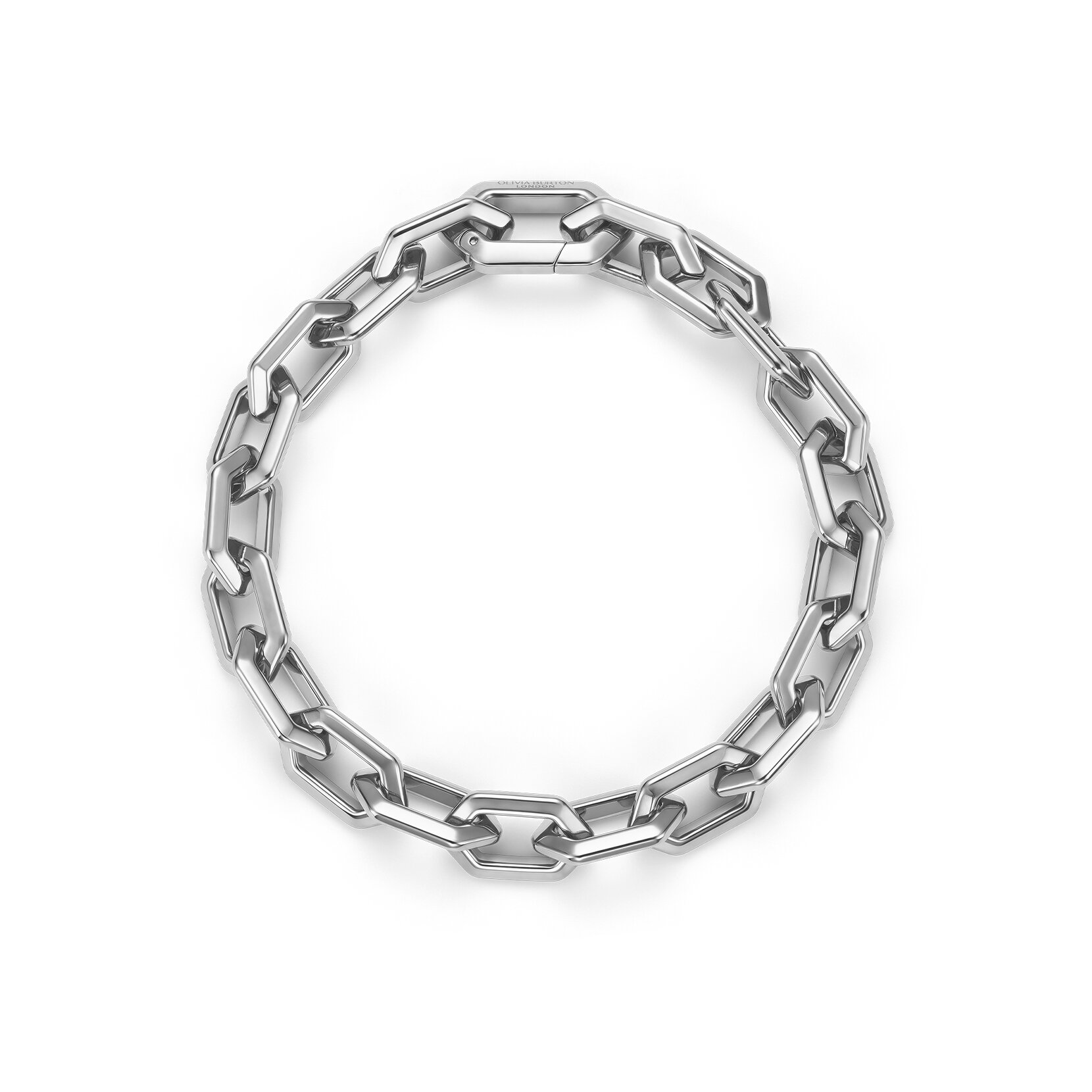 Honeycomb Geo Silver Tone Chain Link Bracelet