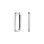 Classic Oval Silver Huggie Hoops