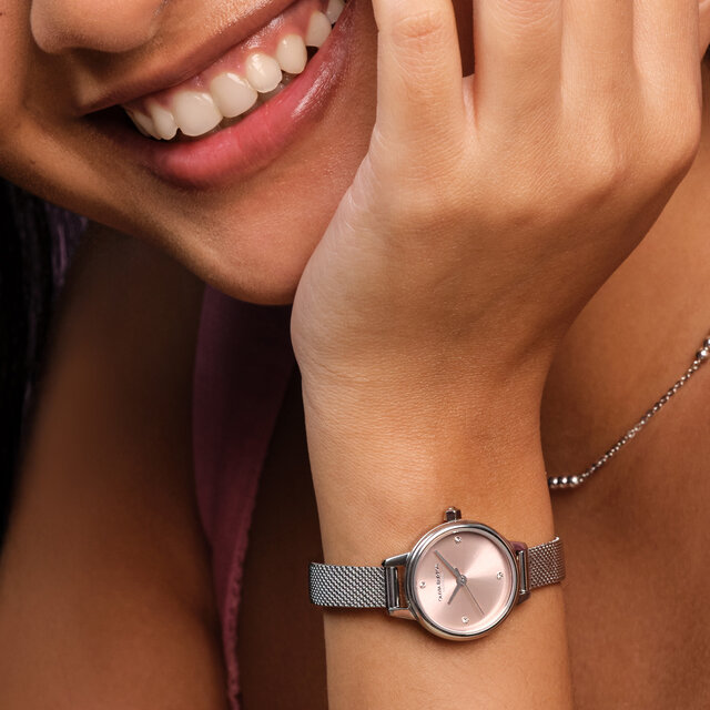 23mm Mini Primrose & Silver Mesh Watch