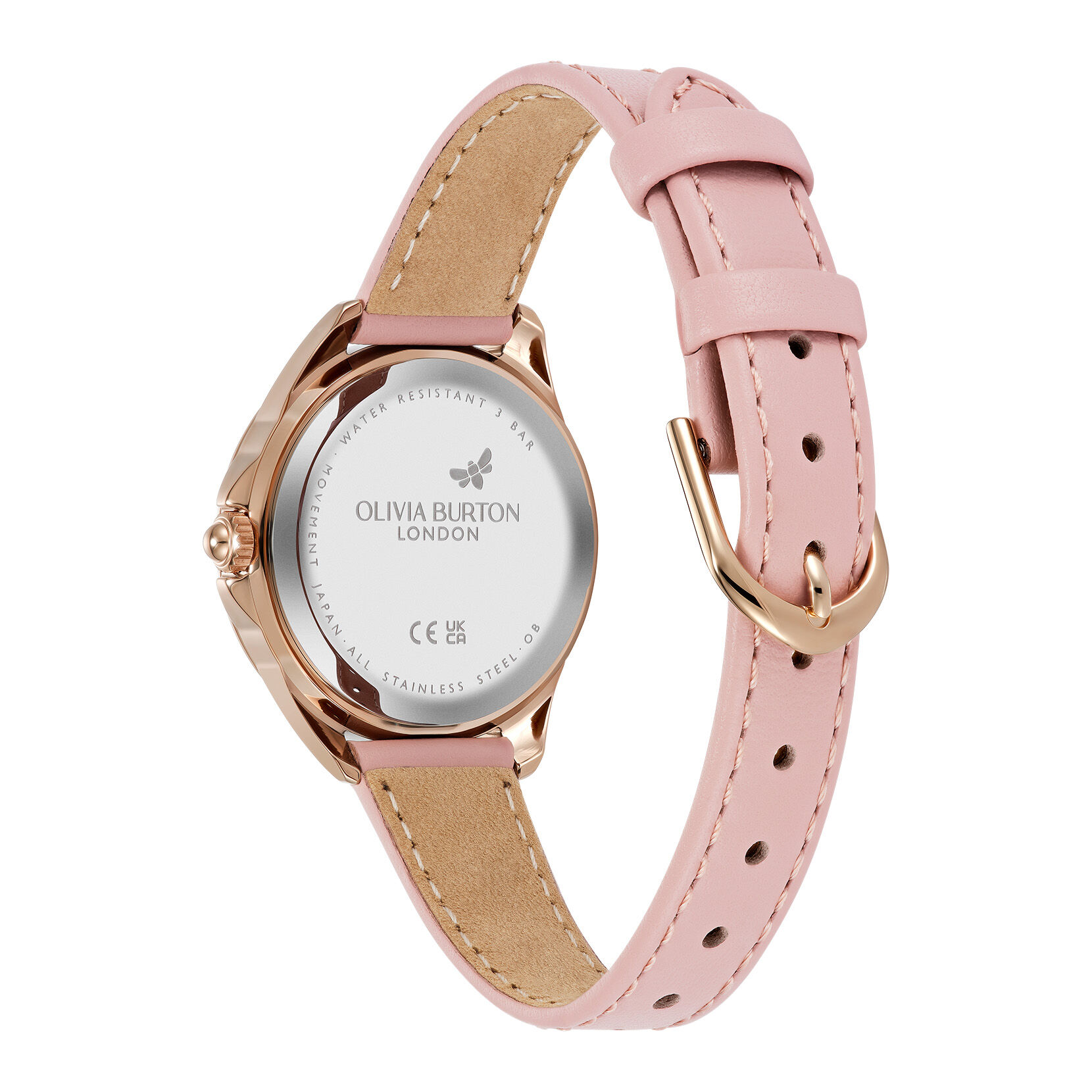 Signature 30mm Azure Rose Gold & Mellow Rose Leather Strap Watch