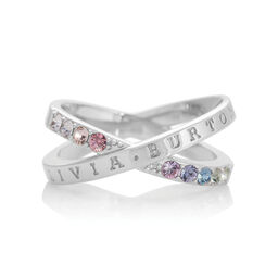 Bejewelled Classics Rainbow Interlink Ring Silver