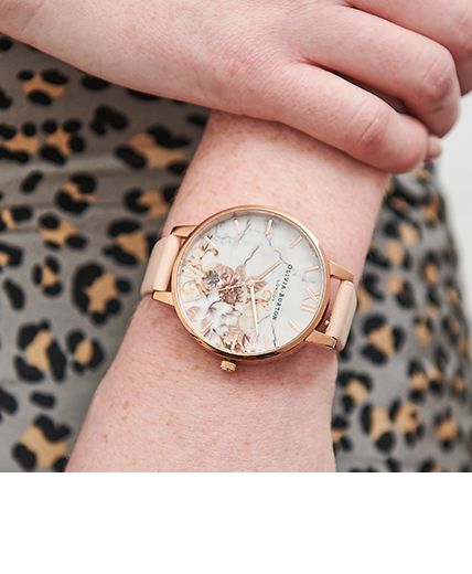 Women's Marble Floral Watches