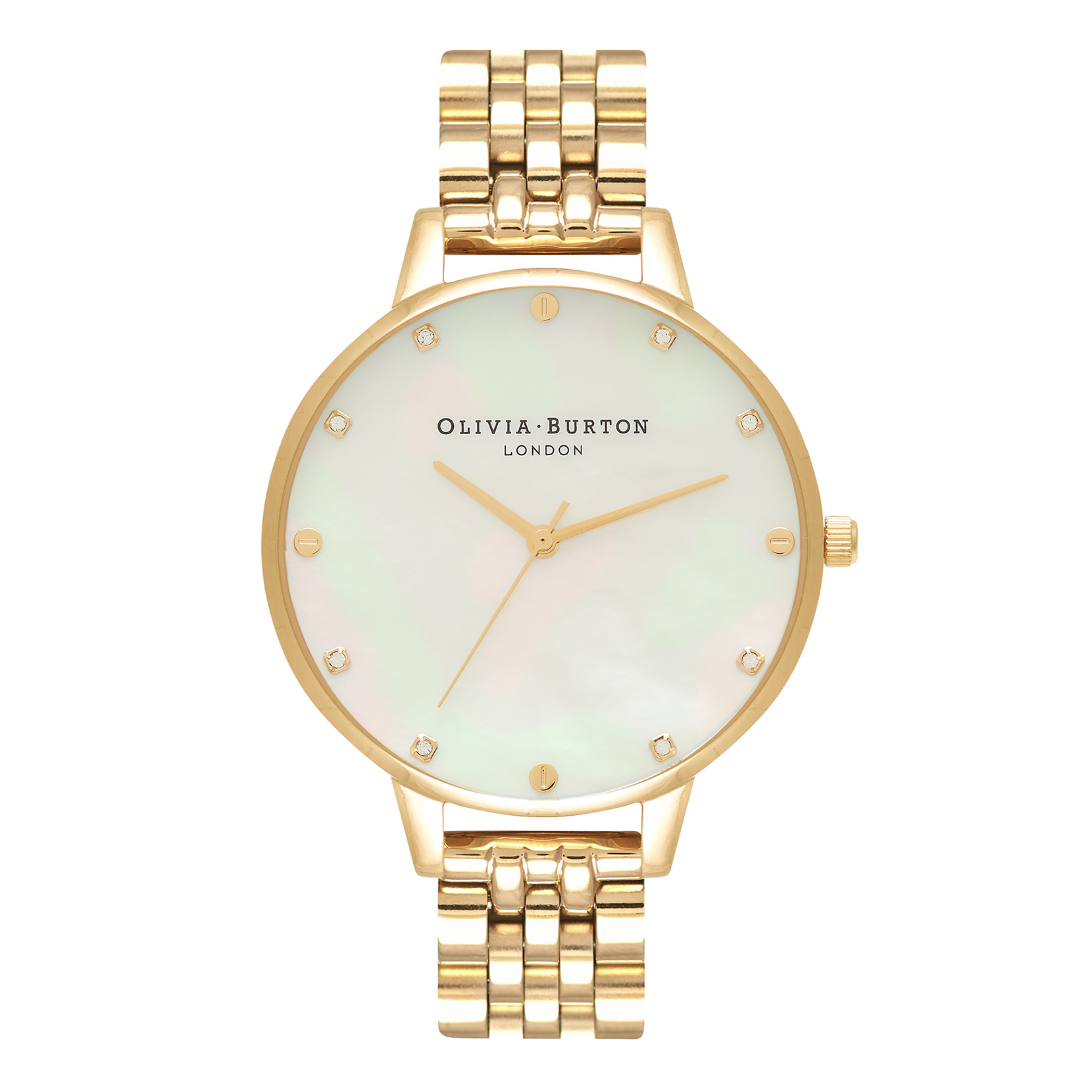 Classics 38mm White & Gold Bracelet Watch | Olivia Burton London