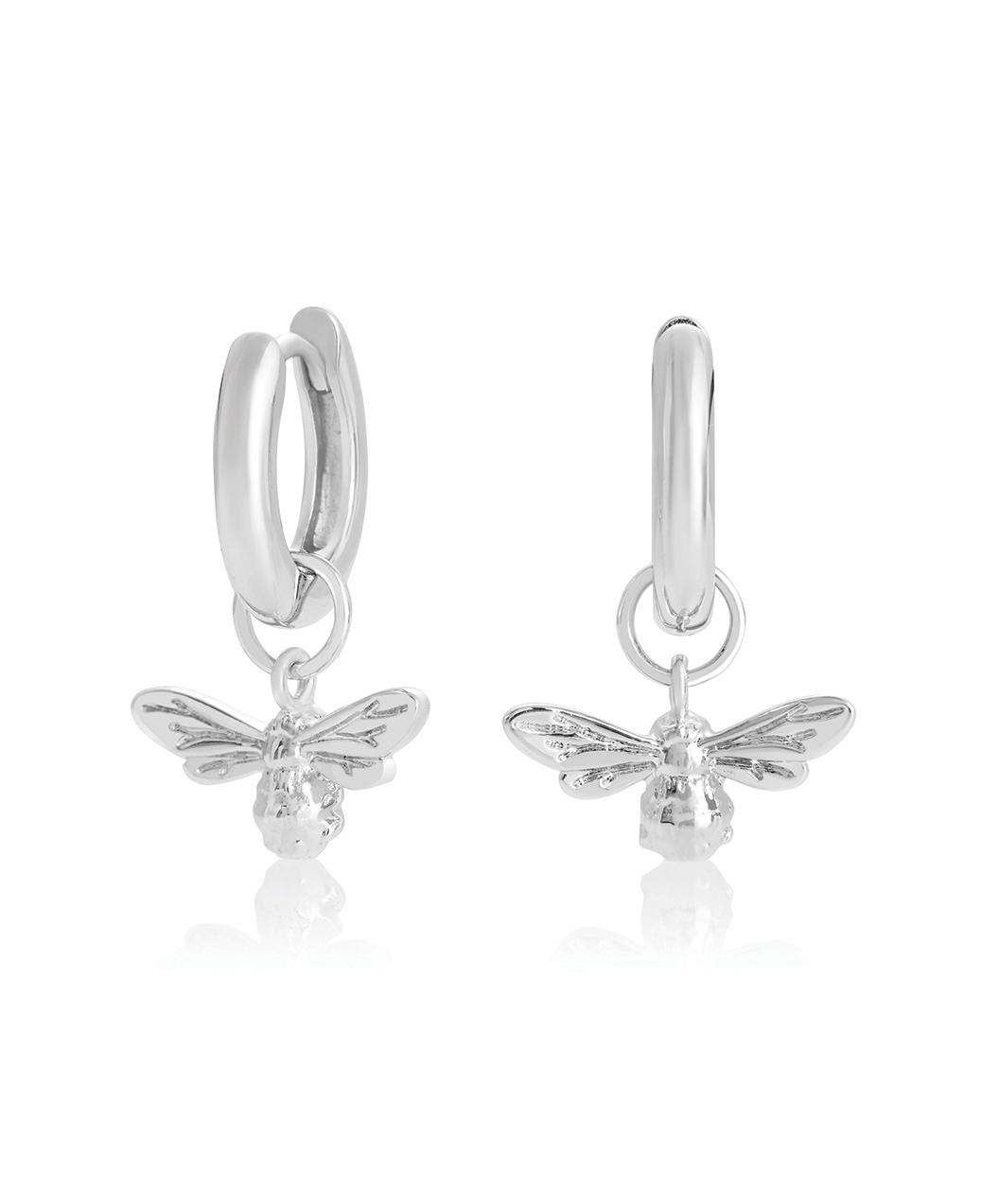 Bee hoop store earrings silver